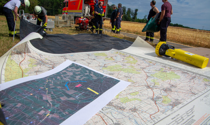 Katastrophenschutzzug Nidderau übt Waldbrandszenario